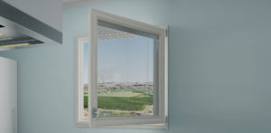 in glass blinds